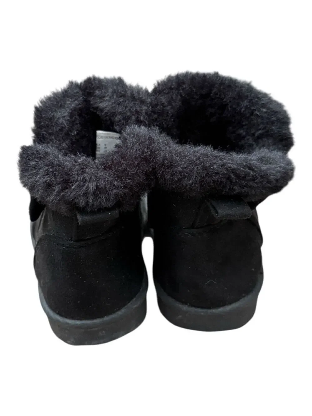 Toddler Girl’s Size 6 Black Faux Fur Bow Winter Boots
